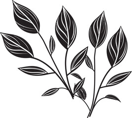 Greenery Sketch Vector Emblem Icon Flora Artistry Hand Drawn Leaf Logo