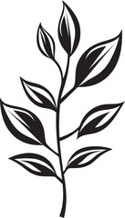 Botanical Bliss Vector Emblem Badge Greenery Sketch Hand Drawn Leaf Icon