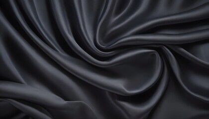 Fototapeta premium Dark grey wavy silk texture