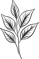 Flora Artistry Hand Drawn Leaf Icon Verdant Vision Black Vector Logo Emblem