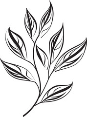 Fototapeta na wymiar Leafy Lines Plant Leaves Emblem Design Botanical Bliss Vector Graphic Design
