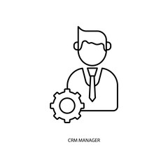 crm manager concept line icon. Simple element illustration. crm manager concept outline symbol design.