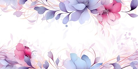 Obraz premium AI Generated. AI Generative. Watercolor drawing paint flowers pattern texture surface background decoration. Graphic Art