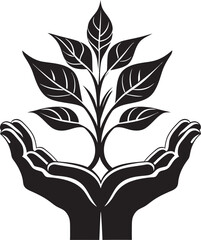 Verdant Touch Living Plant Logo Design Green Fingers Vector Icon Badge