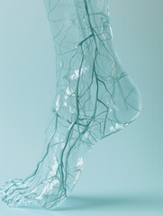 human veins in transparent glass