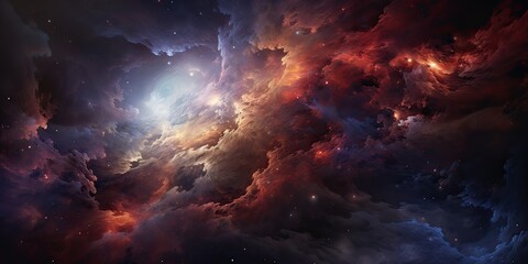 Fototapeta premium AI Generated. AI Generative. Galaxy space cosmic decorative universe galaxy background in pink dark colors. Graphic Art