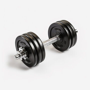 3d photo of dumbbell on white background made with generative ai