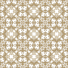 Golden ornamental texture,   woven  laced abstract pattern on white  background