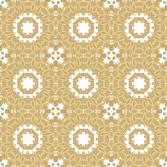 Golden ornamental texture, woven laced abstract pattern on white background