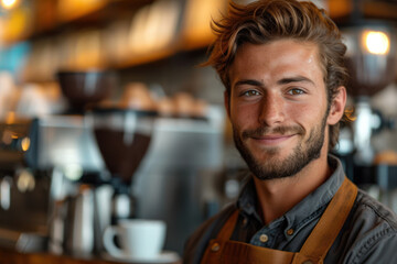 Obraz premium Bearded man in apron