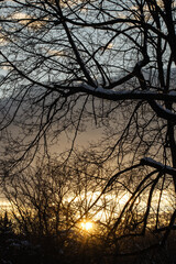 Winter sunset landscape 