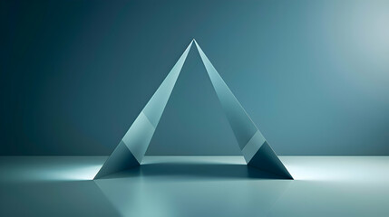 One minimalist inverted triangle, presented in a flat vector format, its lines smooth and its proportions immaculate, portrayed with breathtaking realism in high definition