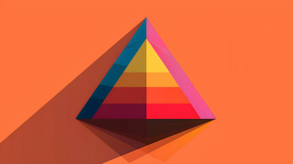 One simple upside down triangle, rendered in a flat vector design, with sharp edges and vibrant colors, captured in crisp detail by an HD camera