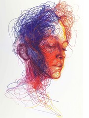 Illustration of Huntington's Disease in Abstract Art Generative AI