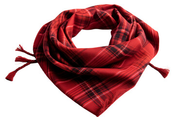 Timeless Plaid Flannel Bandana for Rustic Vibes Isolated on Transparent Background