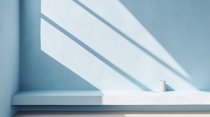 Obraz premium Minimalist interior blue wall with shadow