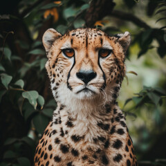 Obraz premium Majestic Cheetah Portrait in Natural Habitat