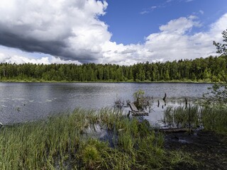 Beautiful landscape on the Vsevolozhsk Lakes, in the Leningrad region in North-West Russia