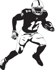 Gridiron Giant Vector Graphic of NFL Lineman in Black Sideline Sniper Iconic Black Logo Design of Wide Receiver