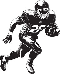 Guiding Presence Black Emblem of Dominant NFL Player Cherished Guardian Vector Graphic of NFL Star in Black