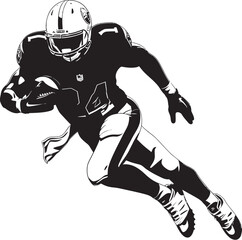 Enduring Affection Black Emblem of Rising NFL Talent Eternal Nurturer Vector Graphic of Dominant NFL Player in Black