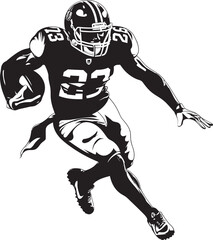 Eternal Nurturer Vector Graphic of Dominant NFL Player in Black Tender Guardian Iconic Black Logo Design of NFL Star