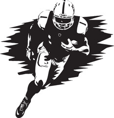 Infinite Compassion Vector Graphic of Rising NFL Talent in Black Eternal Comfort Iconic Black Logo Design of Dominant NFL Player