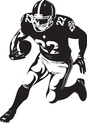 Eternal Nurturer Black Emblem of Dominant NFL Player Tender Guardian Vector Graphic of NFL Star in Black