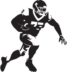Touchdown Technician Iconic Black Graphic of NFL Scoring Expert Blitz King Vector Black Emblem of NFL Pass Rusher