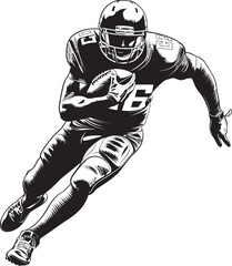 Naklejka premium Cherished Guardian Iconic Black Logo Design of NFL Player Icon Enduring Affection Black Emblem of Rising NFL Talent