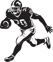 Gridiron Gladiator Iconic Black Logo Design of NFL Football Warrior End Zone Dynamo Vector Graphic of NFL Touchdown Machine in Black