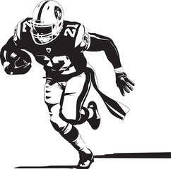 Guiding Presence Black Emblem of NFL Star Cherished Guardian Vector Graphic of NFL Player Icon in Black