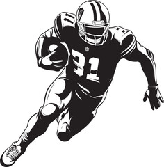Guiding Presence Black Emblem of NFL Star Cherished Guardian Vector Graphic of NFL Player Icon in Black