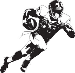 Cherished Guardian Vector Graphic of NFL Player Icon in Black Enduring Affection Iconic Black Logo Design of Rising NFL Talent