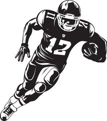 Obraz premium Tender Guardian Vector Graphic of NFL Star in Black Unconditional Support Iconic Black Logo Design of NFL Player Icon