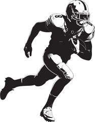 Field Commander Vector Black Logo Design of NFL Quarterback Leader Tackle Terror Iconic Black Graphic of NFL Defensive Dominator