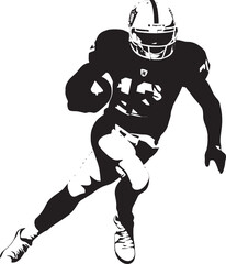 Eternal Comfort Vector Graphic of Dominant NFL Player in Black Guiding Presence Iconic Black Logo Design of NFL Star