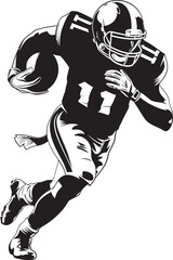 Guiding Presence Iconic Black Logo Design of NFL Star Cherished Guardian Black Emblem of NFL Player Icon