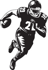 Enduring Affection Vector Graphic of Rising NFL Talent in Black Eternal Nurturer Iconic Black Logo Design of Dominant NFL Player