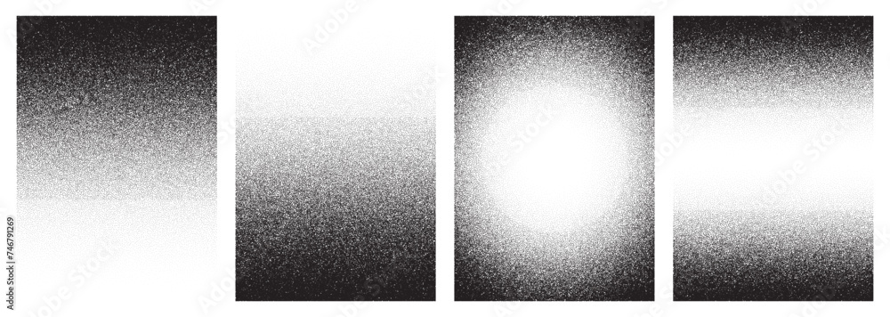 Aufkleber noise grain background, pointillism dots gradient or dotwork pattern, vector stipple effect. grain n