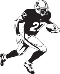 Obraz premium Offensive Ace Vector Graphic of NFL Offensive Player Tackle Machine Iconic Black Logo Design of NFL Defensive Tackler