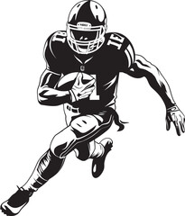 Touchdown Technician Iconic Black Logo Design of Scoring Expert Blitz King Black Emblem of NFL Pass Rusher