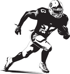 Red Zone Rampage Vector Black Emblem of NFL Scoring Machine Gridiron Guardian Iconic Black Logo Design of NFL Defensive Ace