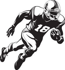 Field Commander Vector Graphic of NFL Quarterback Leader Sideline Sensation Iconic Black Logo Design of NFL Wide Receiver