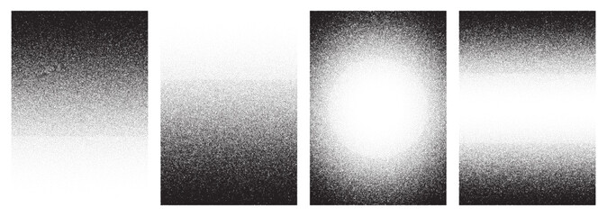 Noise grain background, pointillism dots gradient or dotwork pattern, vector stipple effect. Grain noise halftone or grainy texture or dotwork grain noise - obrazy, fototapety, plakaty