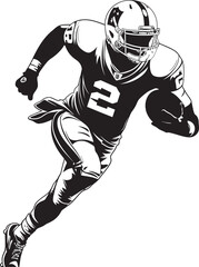 Pigskin Phenom Black Emblem of NFL Football Prodigy Touchdown Triumph Vector Graphic of NFL Scoring Victory