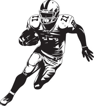 Pigskin Prodigy Black Emblem of Young NFL Talent Touchdown Tempest Vector Graphic of NFL Scoring Storm