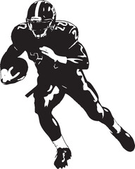 Field Phenomenon Vector Black Emblem of NFL Star in Action Touchdown Tempest Iconic Black Logo Design of NFL Scoring Storm