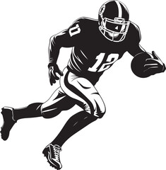 Gridiron Guardian Iconic Black Emblem of NFL Defensive Titan End Zone Entertainer Vector Black Logo Design of NFL Touchdown Artist