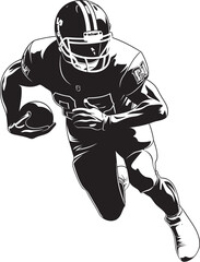 Pigskin Prodigy Iconic Black Graphic of Young NFL Talent Field Force Vector Black Emblem of NFL Player in Powerful Action